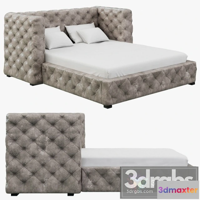 944004 - RH Tribeca Tufted Leather Plaform Bed