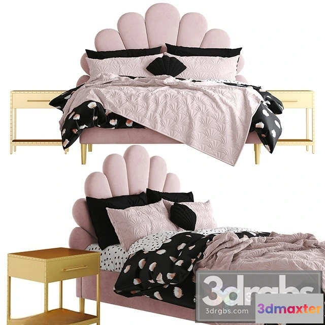 944444 - The Emily  Meritt Shell Upholstered Bed