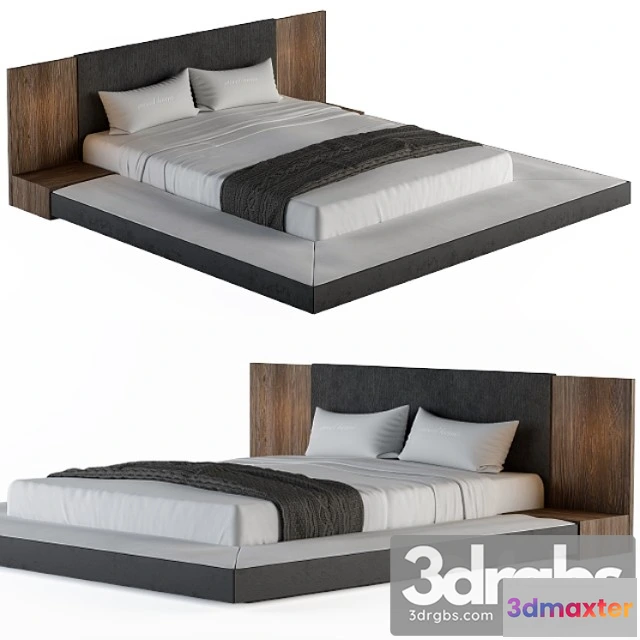 944616 - Veneer defalco upholstered platform bed 2