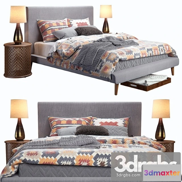 944734 - West Elm Mod Upholstered Bed