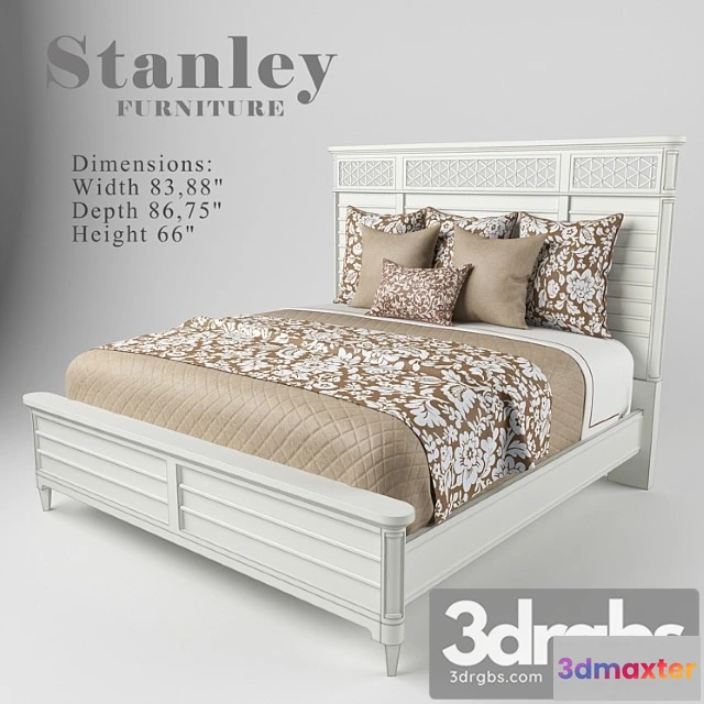 944764 - Wood panel bed in parchment 451-23-40 2