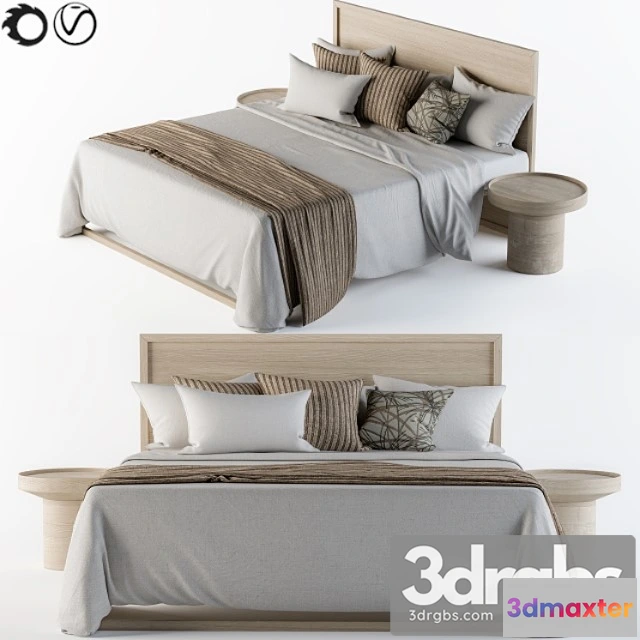 944768 - Wooden bed set white and brown 2
