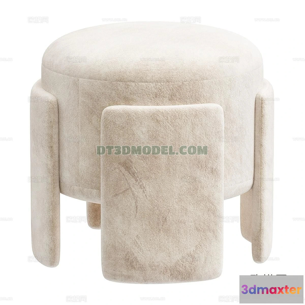 1517814 - FURNITURE - BEDSIDE TABLE - 3D Model For Interior Design - 2077 3D Max