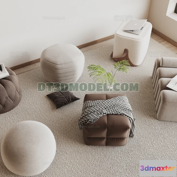 1517826 - FURNITURE - BEDSIDE TABLE - 3D Model For Interior Design - 2083 3D Max