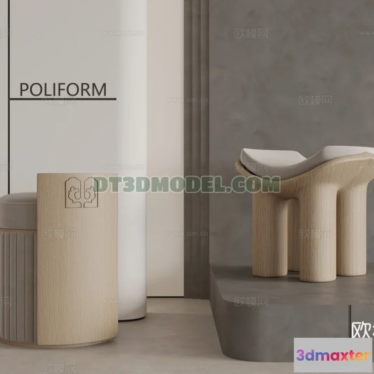 1517850 - FURNITURE - BEDSIDE TABLE - 3D Model For Interior Design - 2095 3D Max