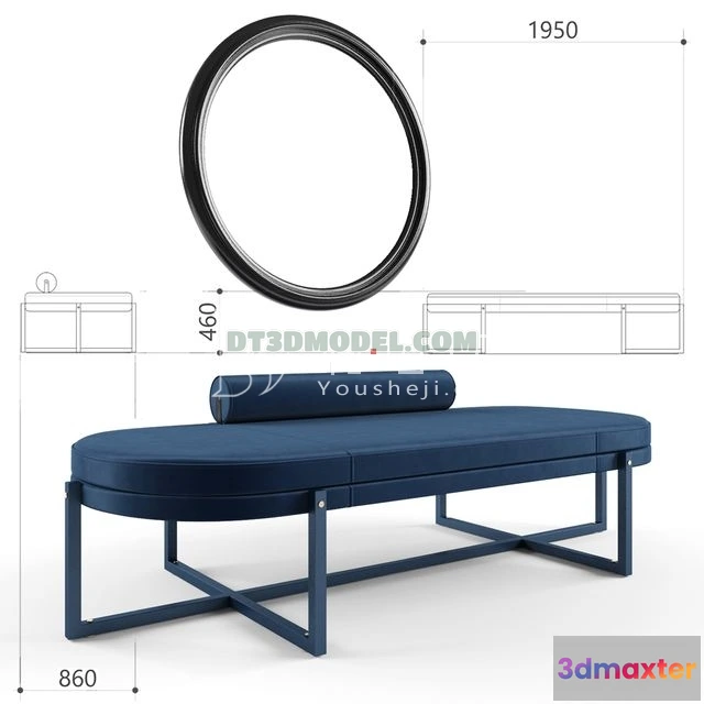 1518006 - FURNITURE - BEDSIDE TABLE - 3D Model For Interior Design - 2173 3D Max