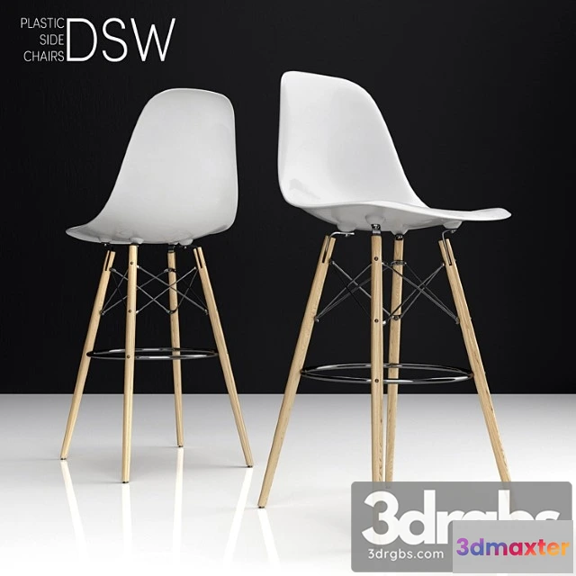 1028784 - Eames dsw bar plastic side chairs