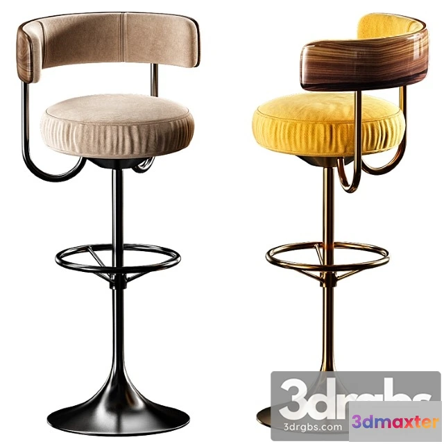 1029890 - Revolving metal brass bar stool
