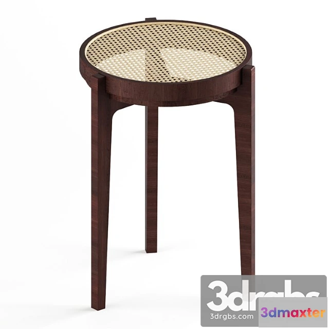 1030046 - Stackable oak and rattan stool (bar stool)- solid wood stools