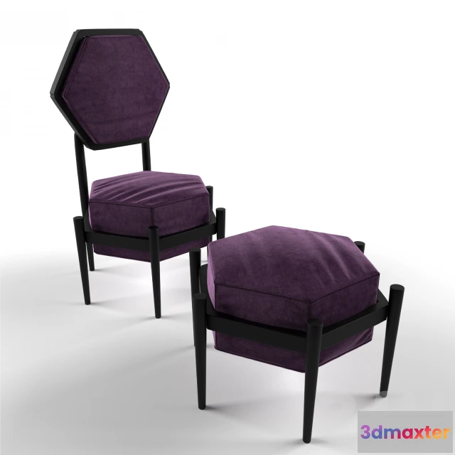 1076412 - Chair and Pouf Polygon - 209969
