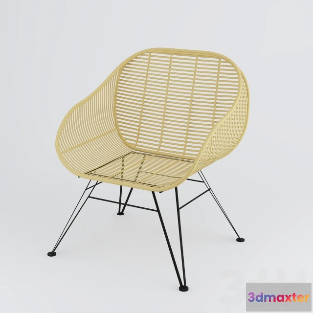 1080968 - Flat Rattan Armed Chair - 214525