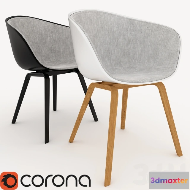 1082644 - HAY Chair Black Shell and White Shell - 216201