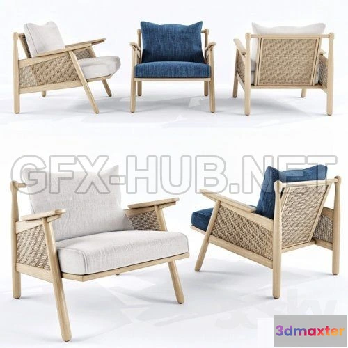 1085430 - Linen cane chair 3D Model - 218987