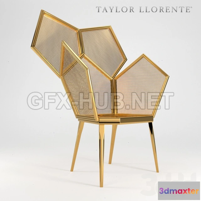 1093410 - Taylor Llorente Gold Leaf Double Cane Chair - 226967