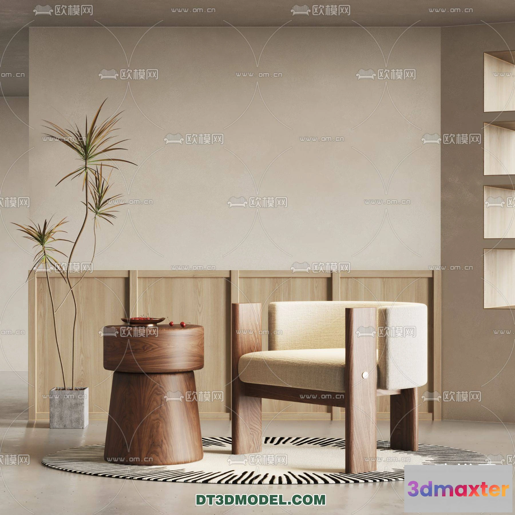 1161748 - WABI SABI STYLE 3D MODELS - CHAIR - ARMCHAIR - 0097