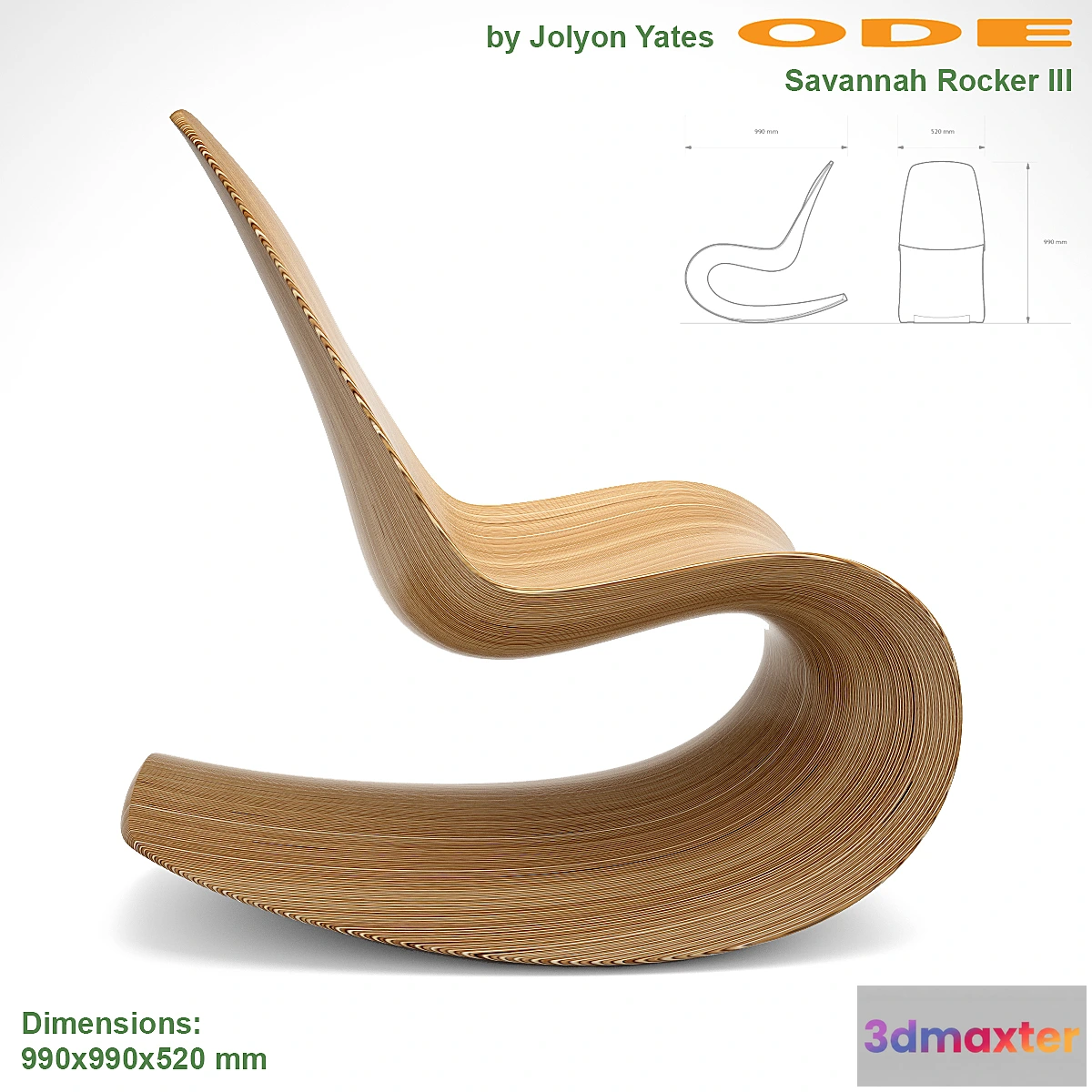 1268446 - ODEChair Savannah Rocker III by Jolyon Yates 3D Max
