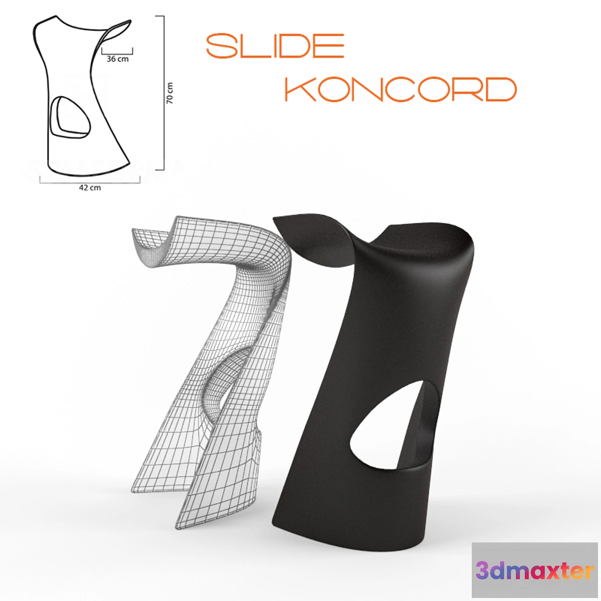 1272732 - Bar Stool Koncord Slide 3D Max