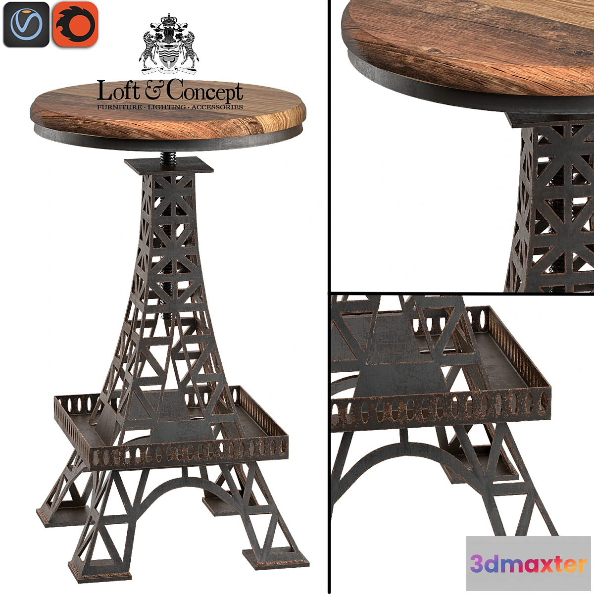 1275492 - EIFFEL TOWER BAR STOOL 3D Max