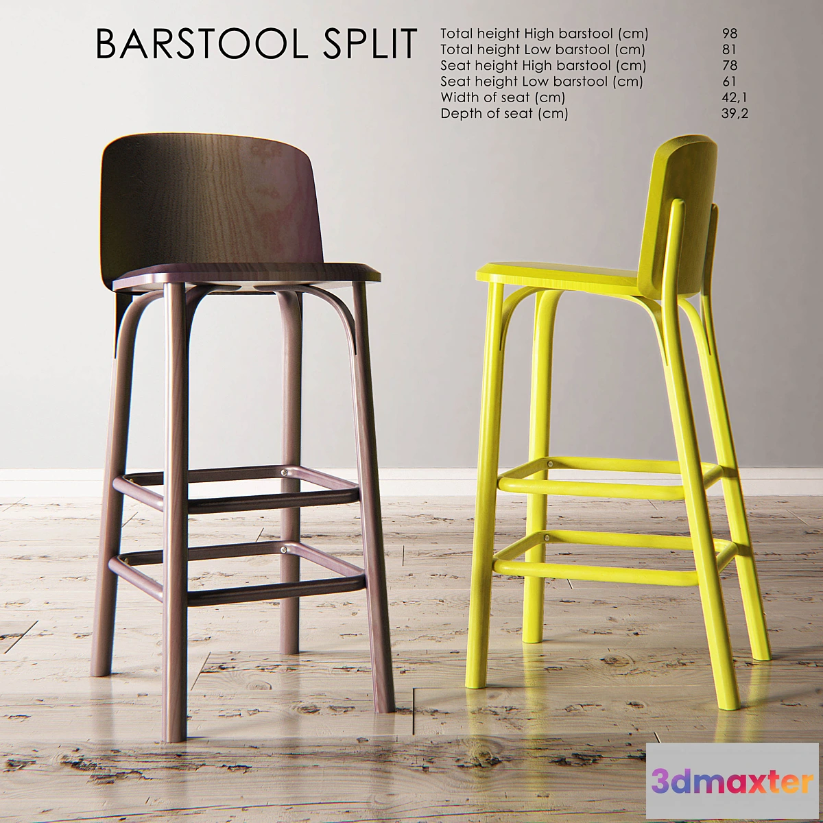 1279720 - Barstool split 3D Max