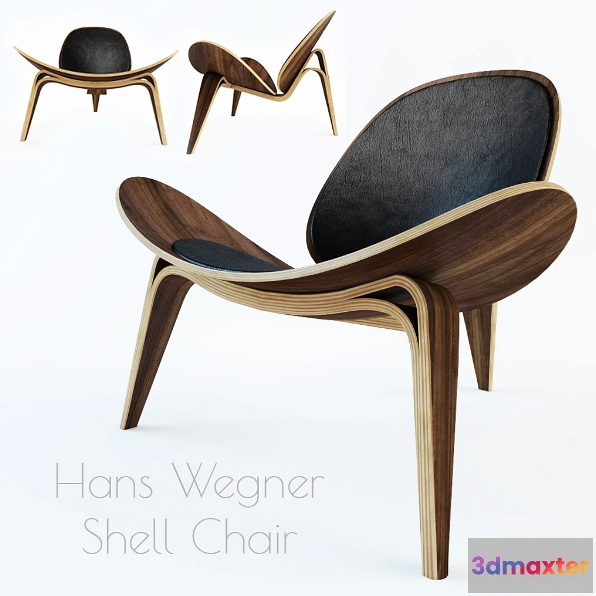 1281044 - Shell Chair by Hans J. Wegner 3D Max