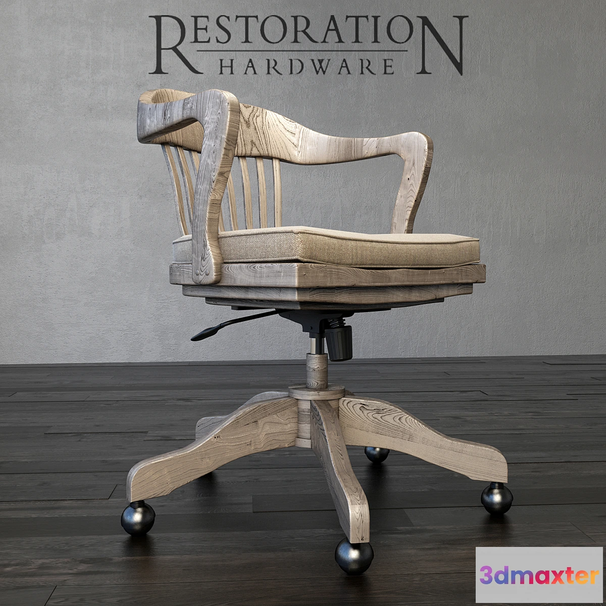 1284344 - 1940s Banker’s Chair 3D Max