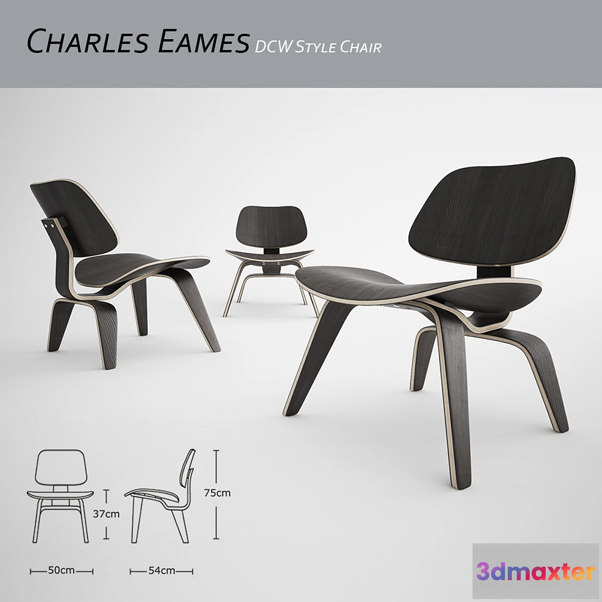 1285020 - Charles Eames DCW Style Chair 3D Max