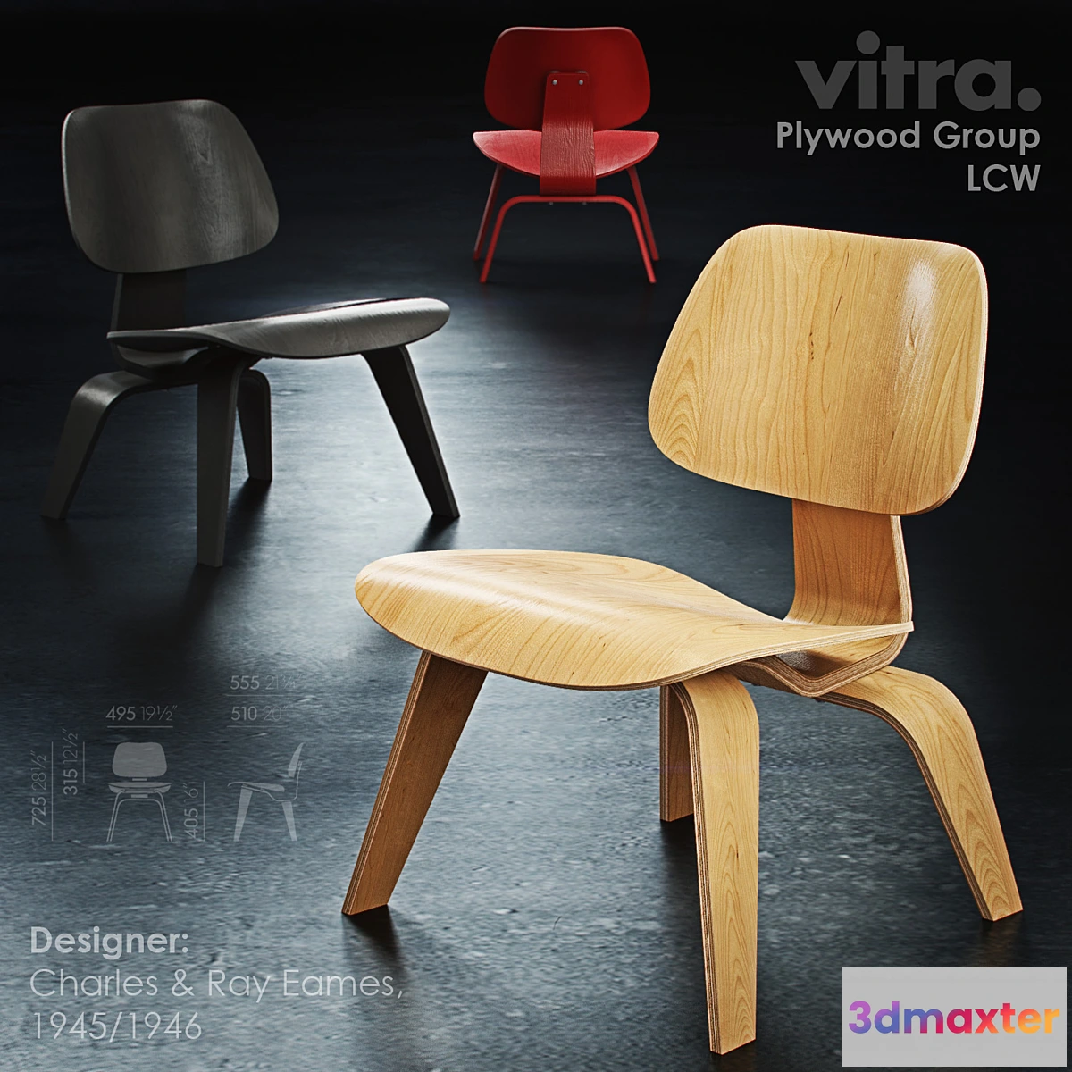 1287552 - Vitra. Plywood Group - LCW 3D Max