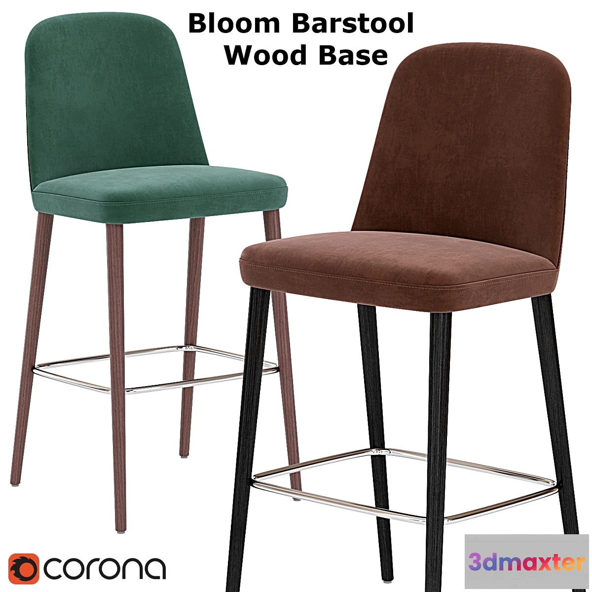 1294475 - Bloom Barstool Wood Base multicolor 3D Max