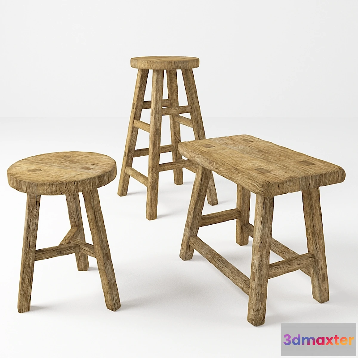 1295324 - Rustic chairs. Rustic stools 3D Max