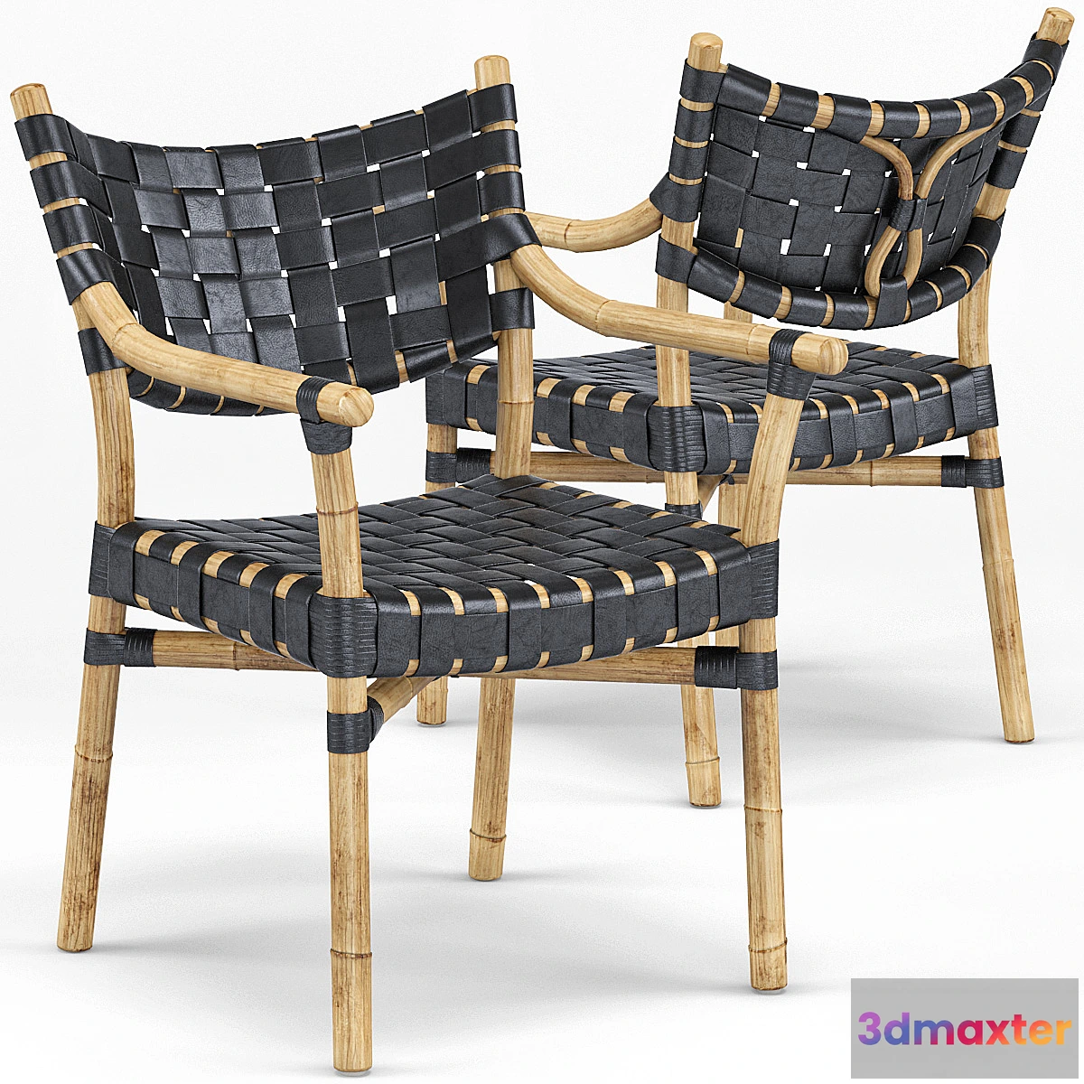 1301363 - Canyon Leather And Rattan Chair - No.2 3D Max