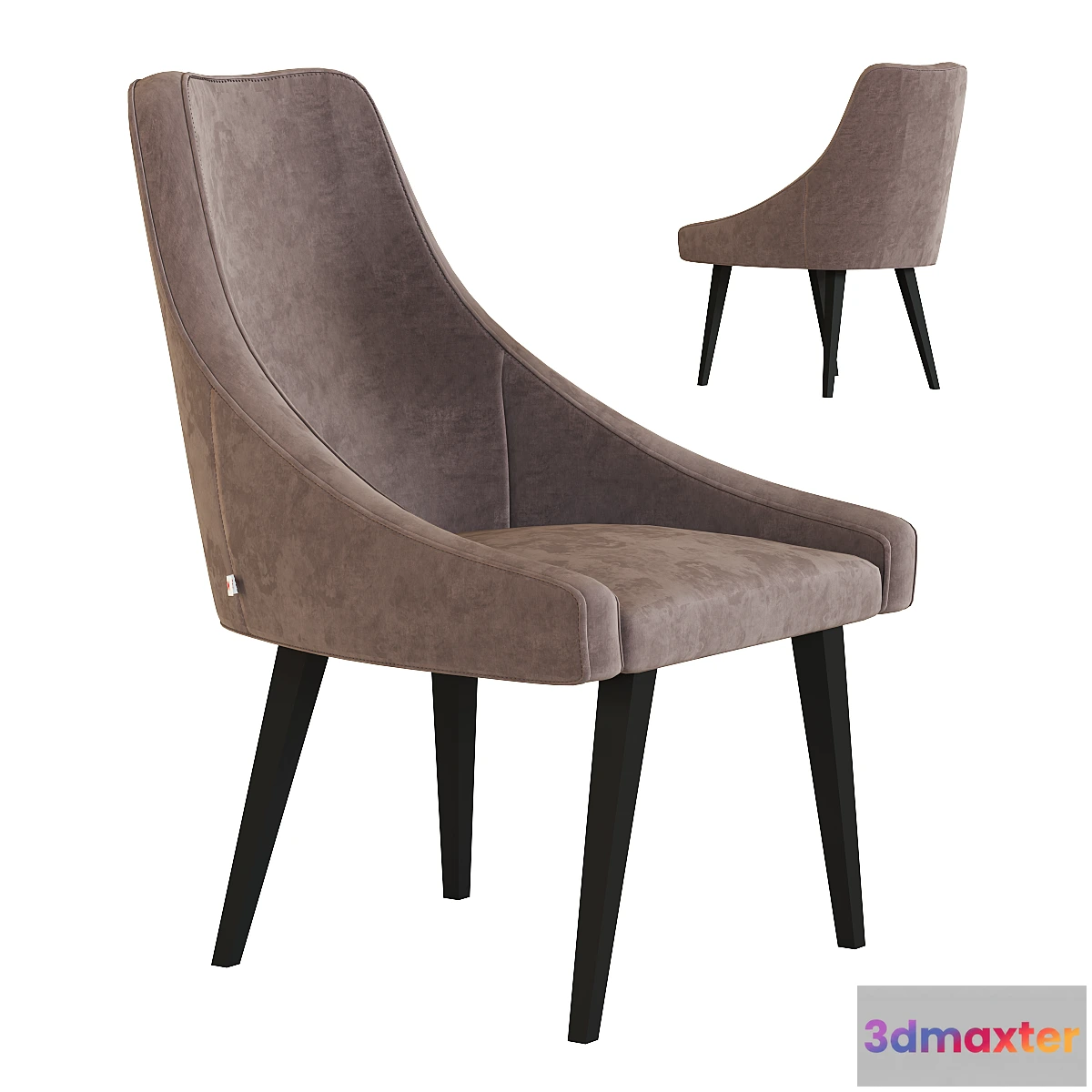 1311102 - Chair Black Mode Velvet Gray 3D Max