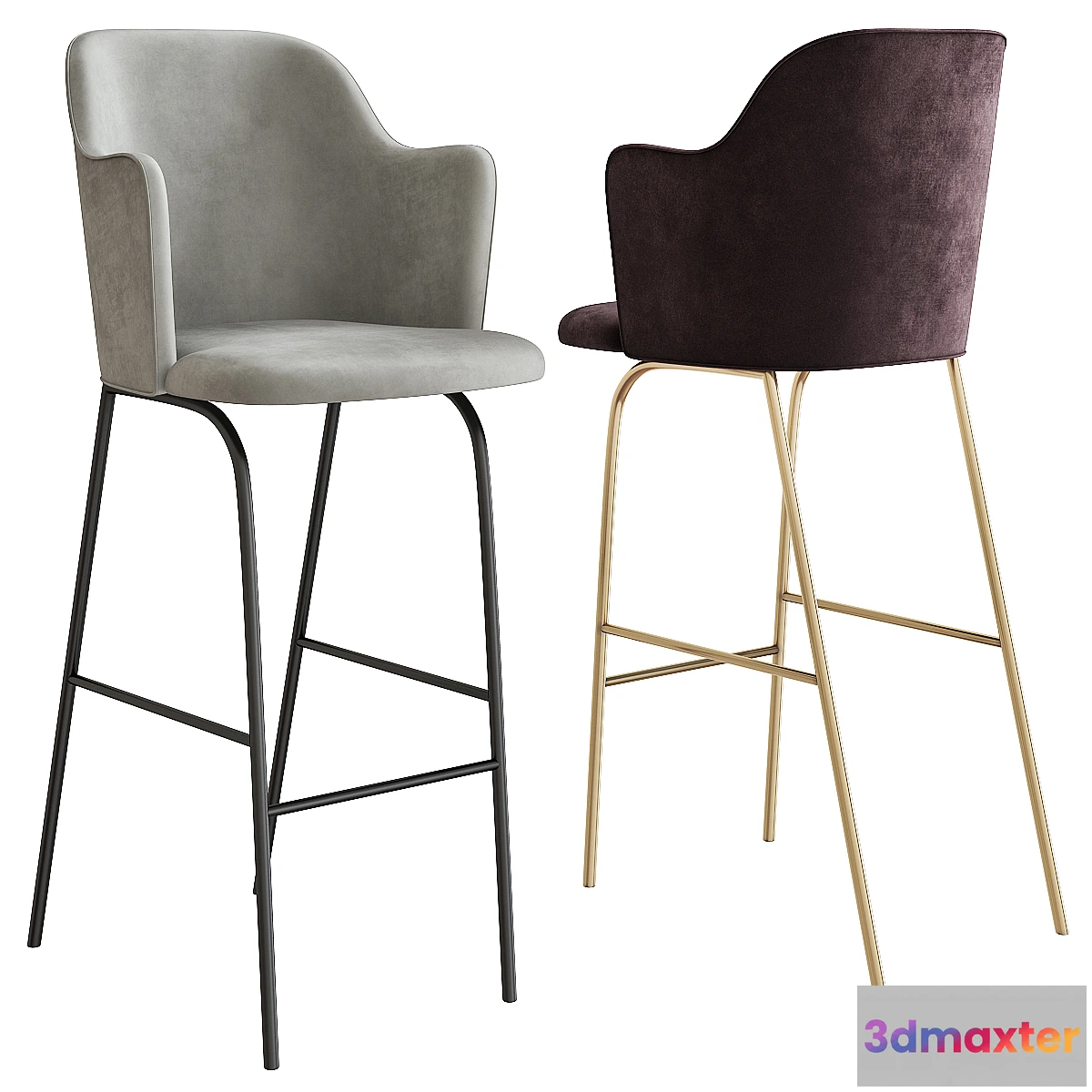 1314048 - Aleta Stool with High Back 3D Max