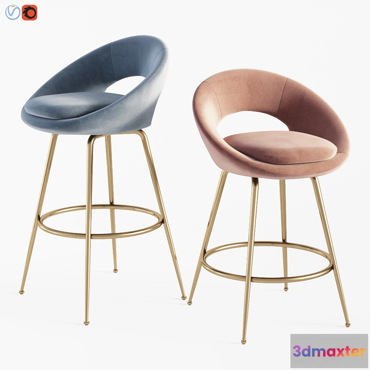 1314138 - Orb Bar Stool & Counter Stools West Elm - No.2 3D Max