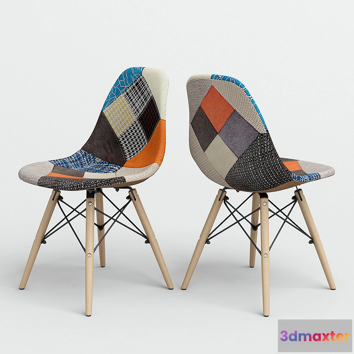1315100 - Chair Eames Style DSW Patchwork. 3D Max