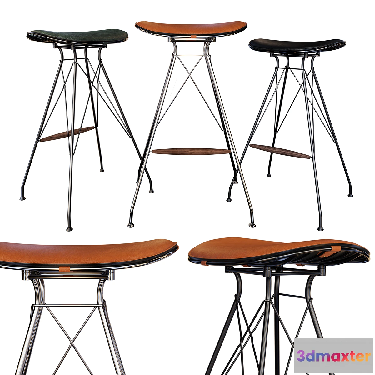 1317000 - Wire Bar Stool by Overgaard & Dyrman 3D Max