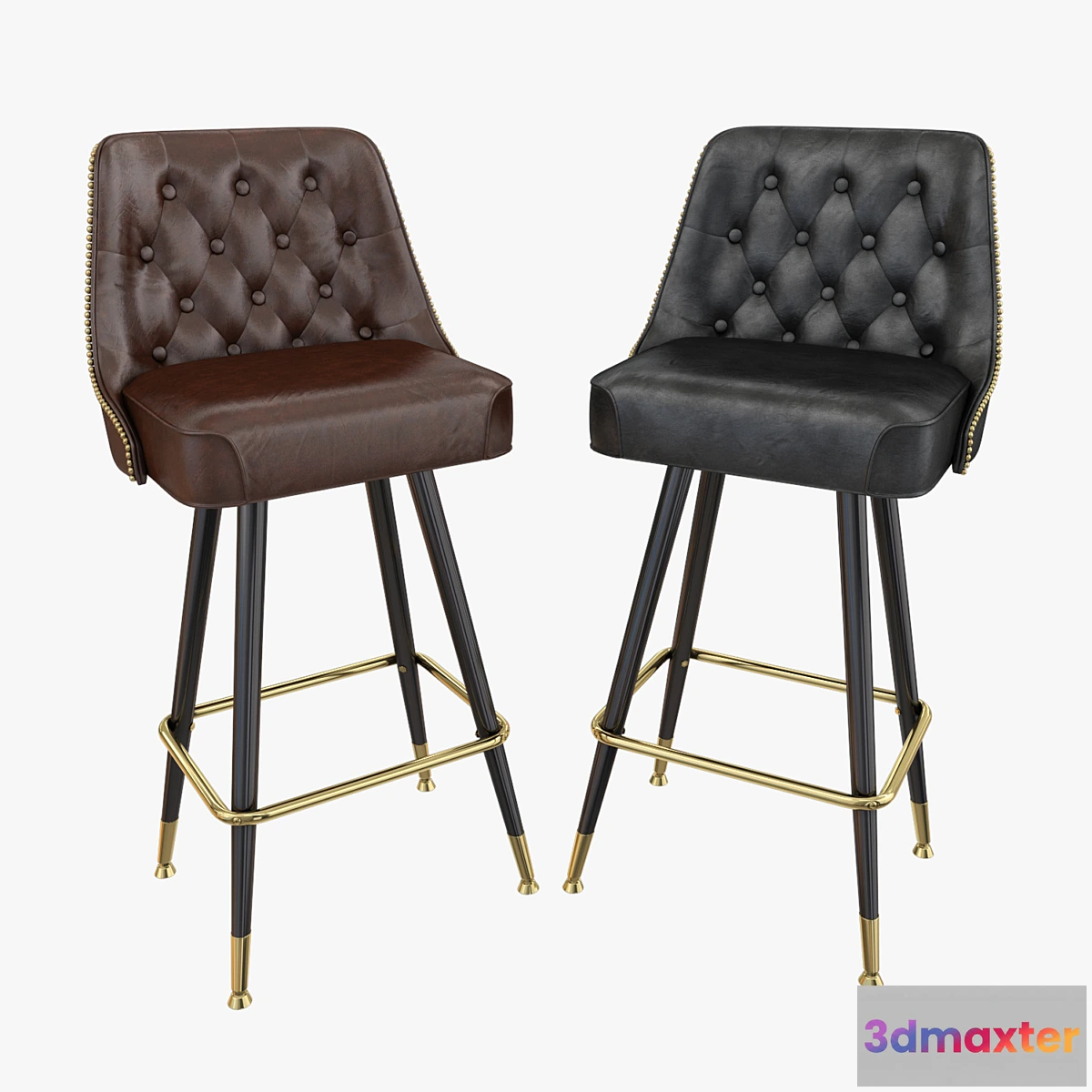 1318657 - Tufted back bar stool - No.2 3D Max
