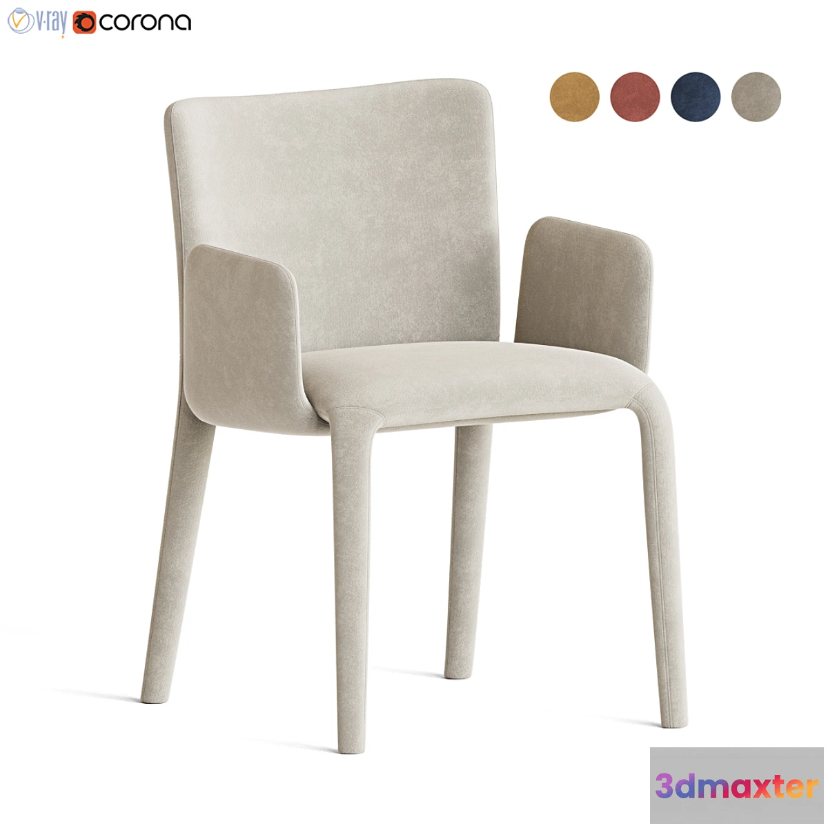 1323837 - Potocco Lars Dining Chair - No.2 3D Max
