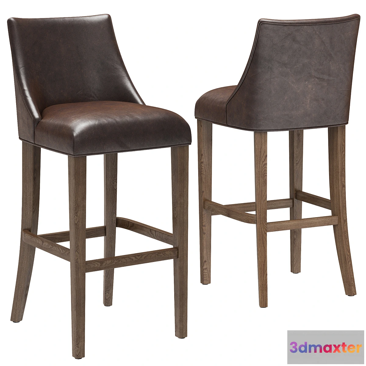 1327859 - Restoration Hardware Ella Leather Armless Stool 3D Max