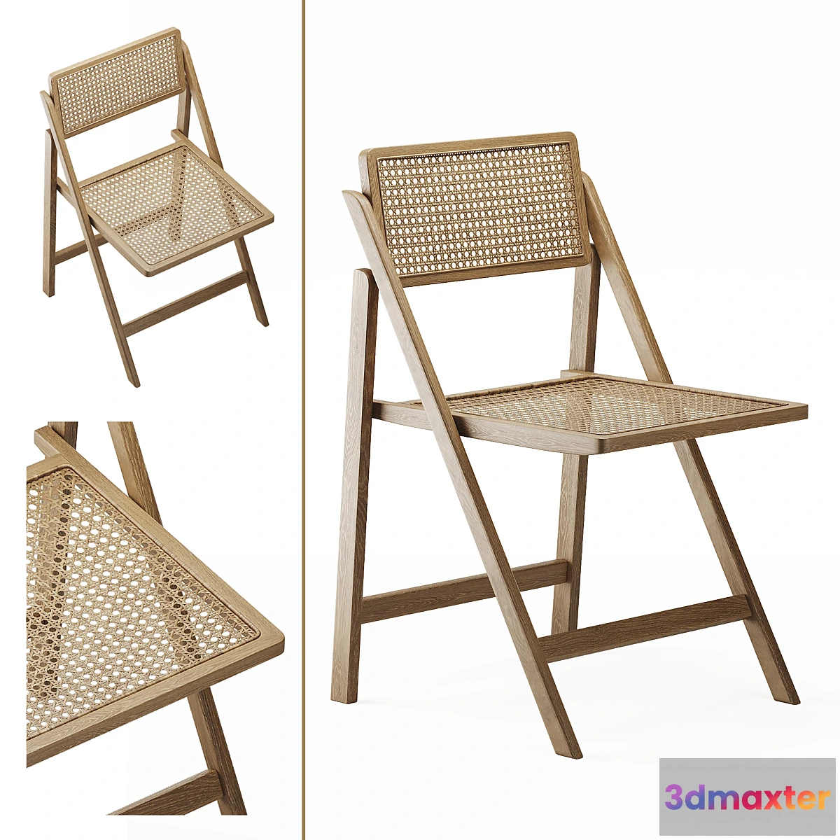 1329783 - Zara Home RATTAN AND WOOD FOLDING CHAIR - No.2 3D Max