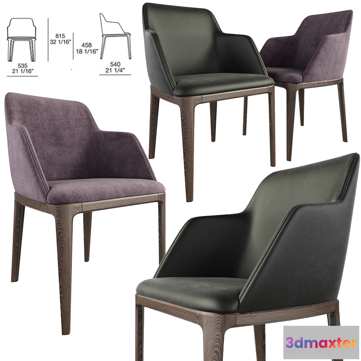 1331752 - Poliform Grace Dining Chair 3D Max