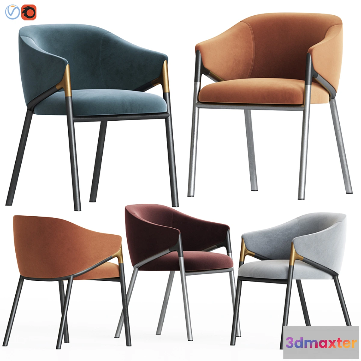 1332827 - Segis Hammer Dining Chair 3D Max
