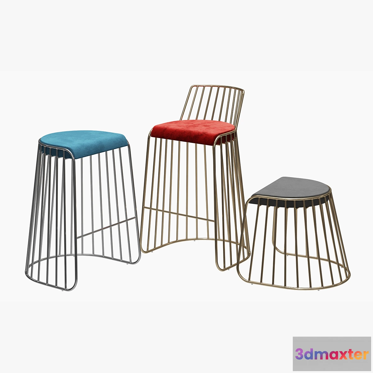 1337137 - Bride’s Veil Bar & Counter Stool by Phase Design 3D Max