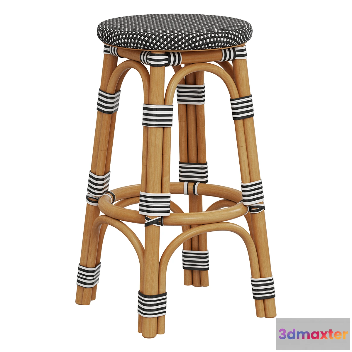 1347660 - Restoration Hardware St Germain Resin Backless Stool 3D Max