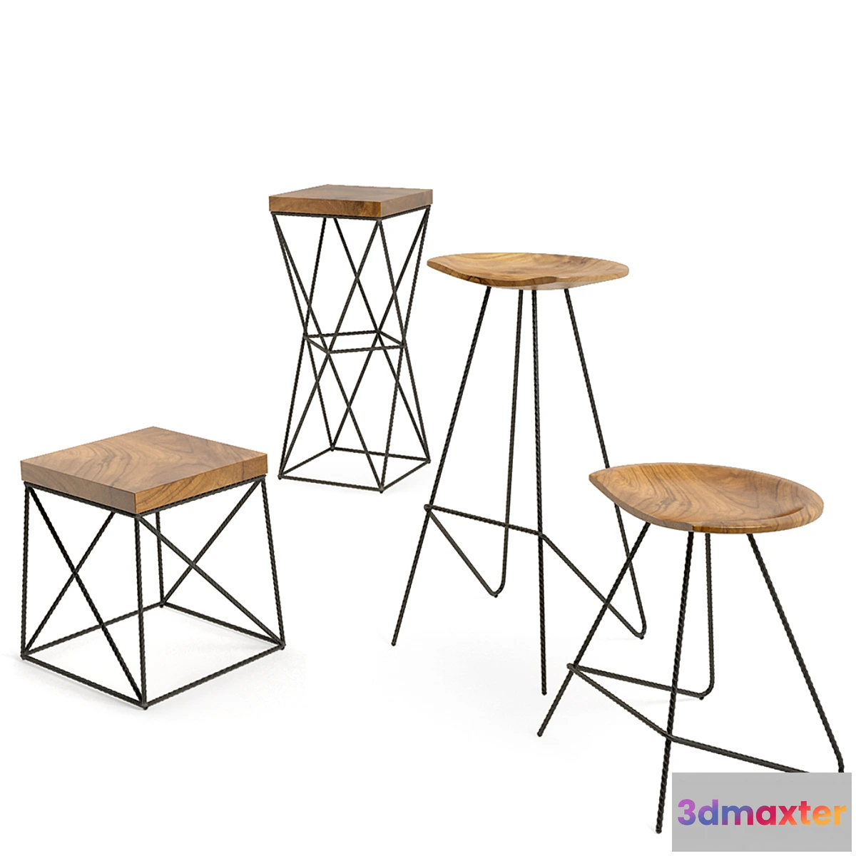 1392354 - iron chair set 3D Max