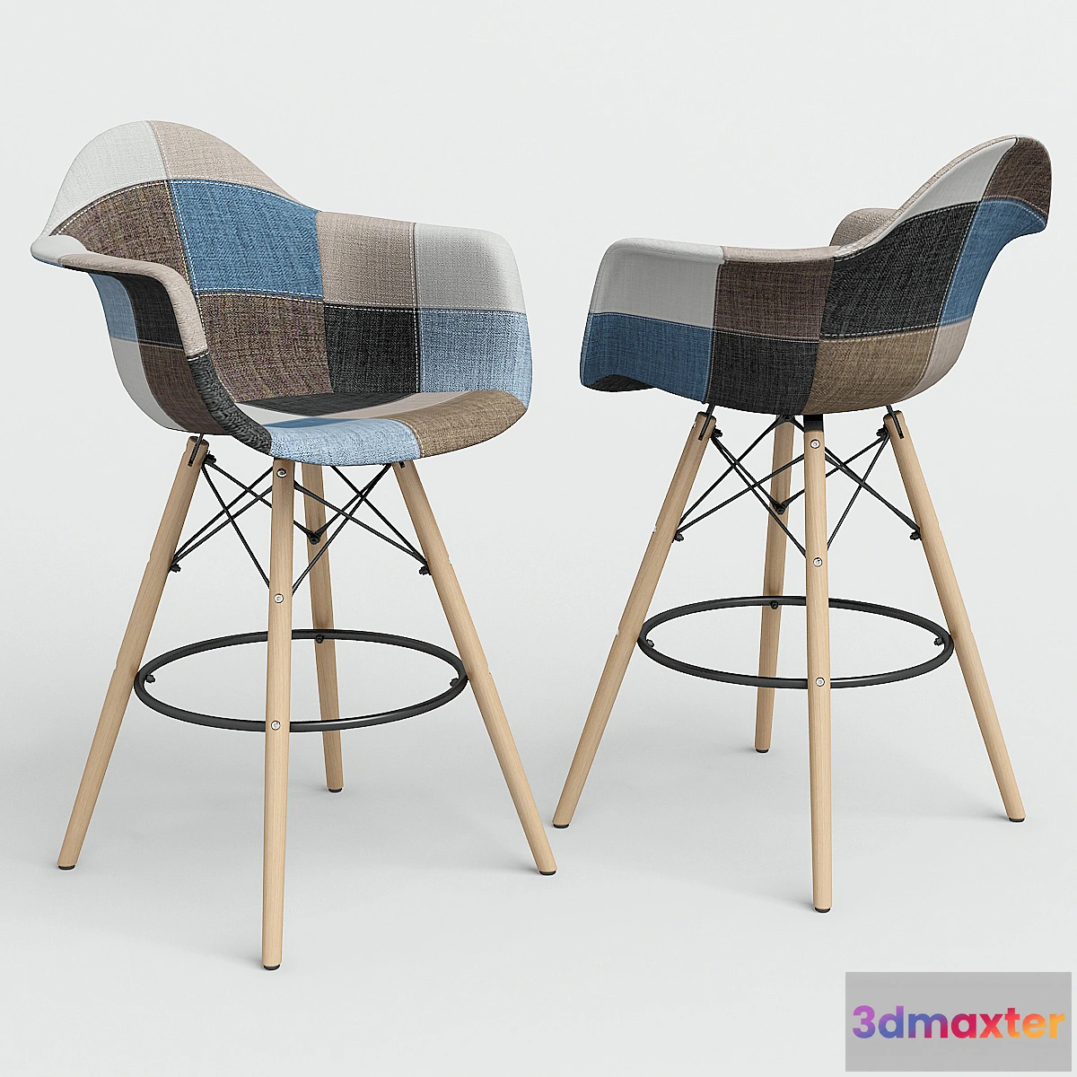 1392522 - Chair Eames Style DAW Patchwork bar. 3D Max