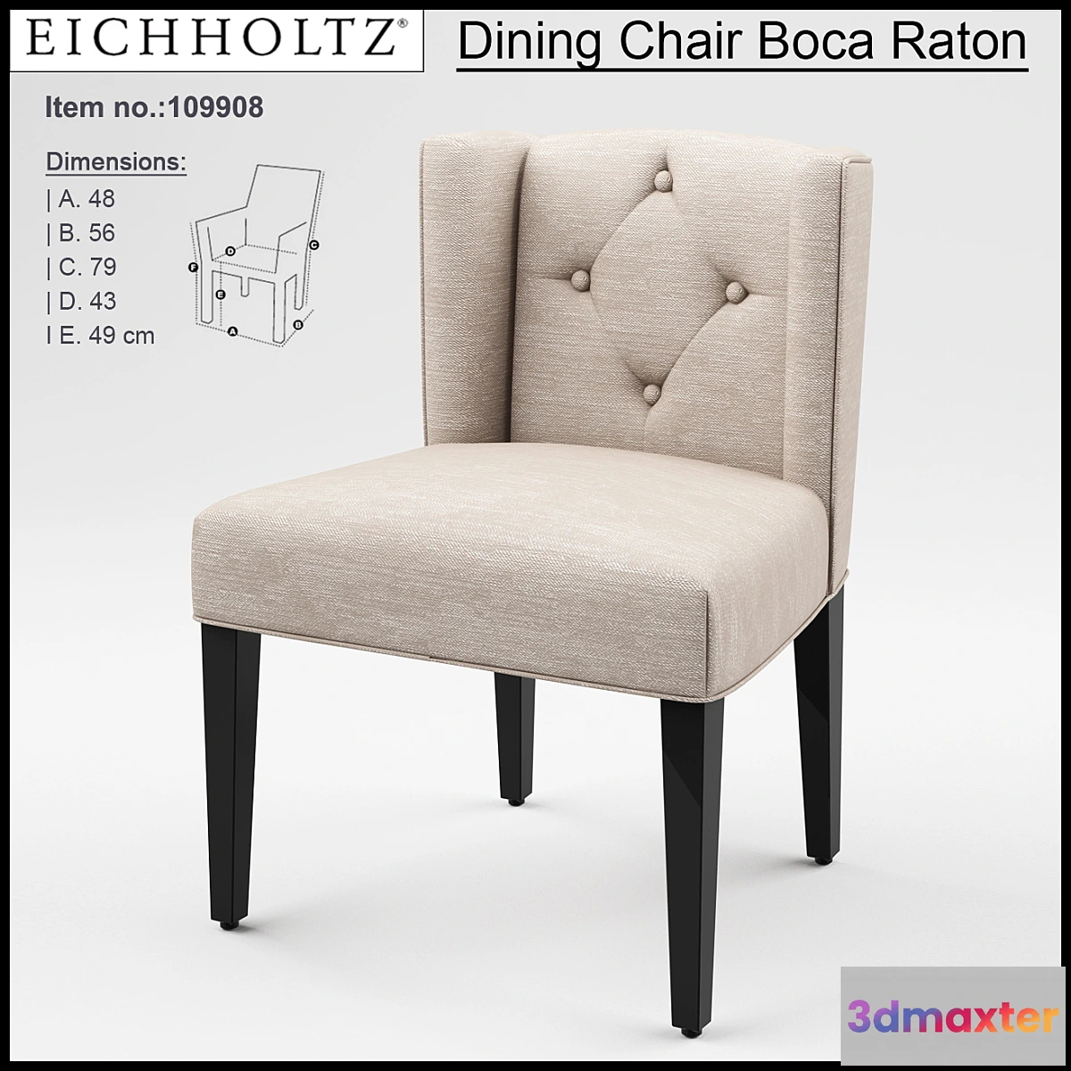 1397934 - EICHHOLTZ Dining Chair Boca Raton 109908; 109850 3D Max