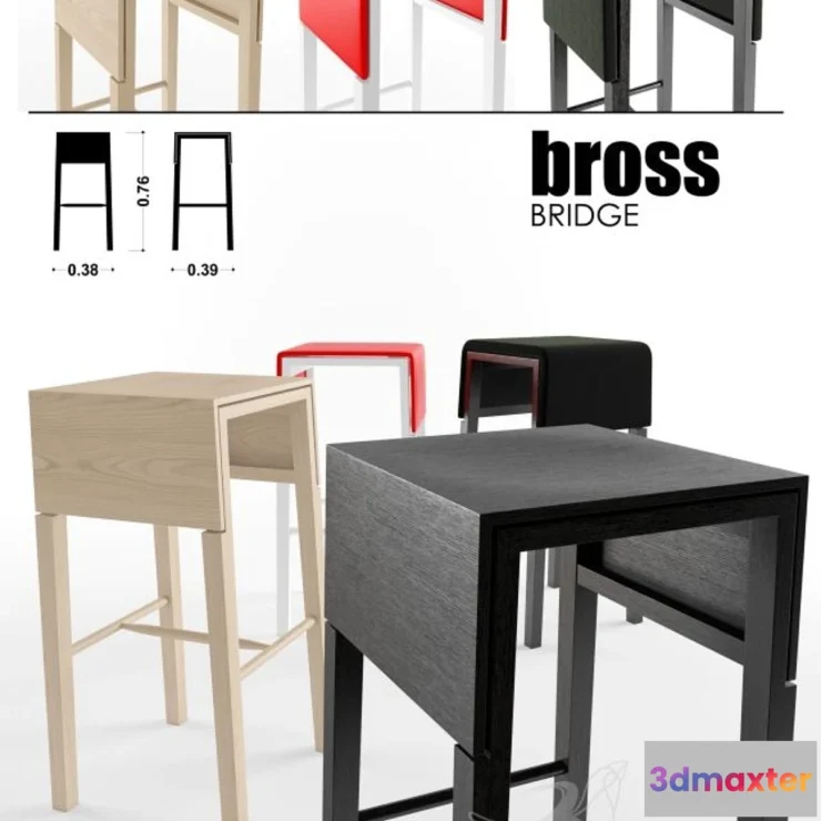 1402806 - BROSS Bridge stool 3D Max