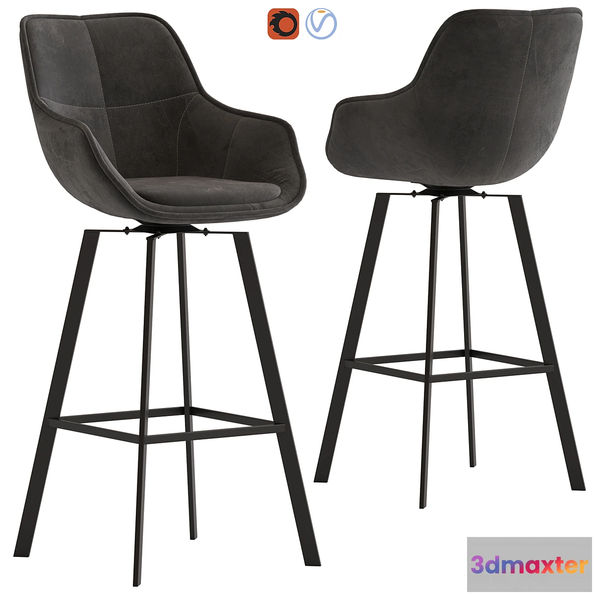 1403242 - Temple & Webster Krystoffer Barstool 3D Max