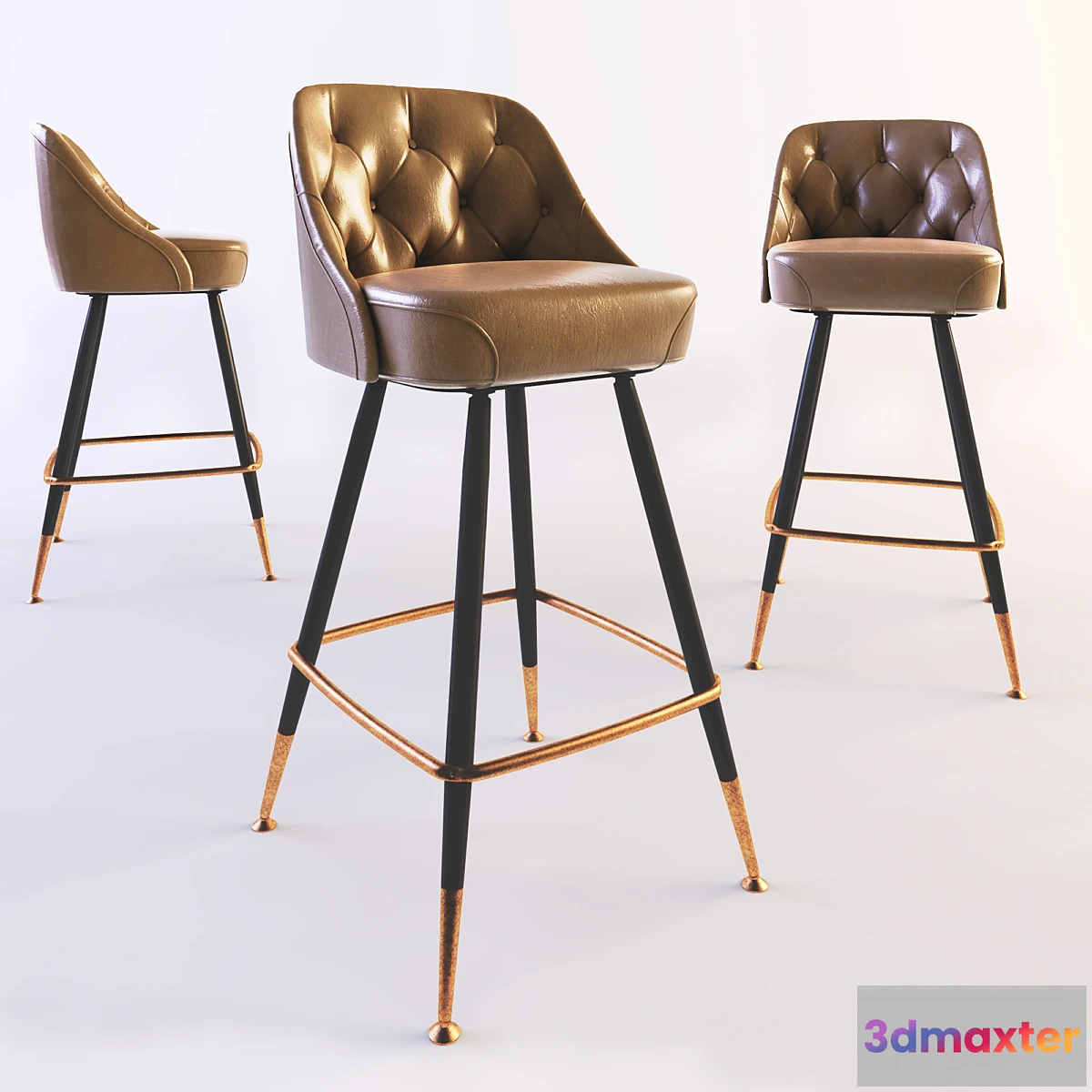 1403500 - Bar Stool Leather Seat with Back 3D Max