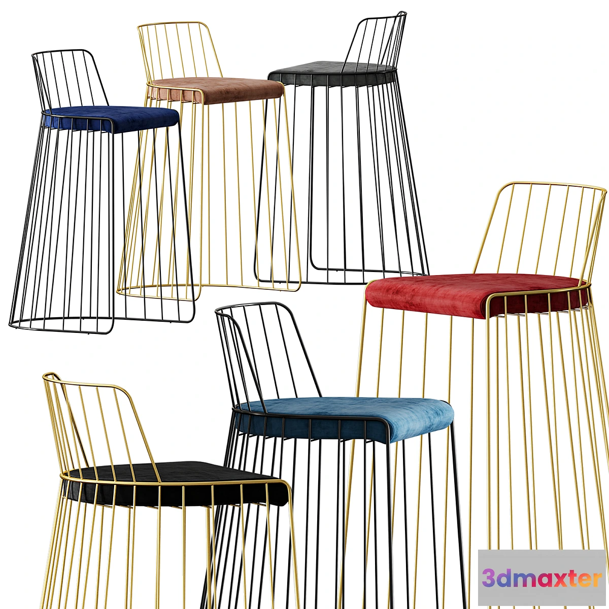 1405466 - Bride’s Veil Bar Stool by Phase Design 3D Max